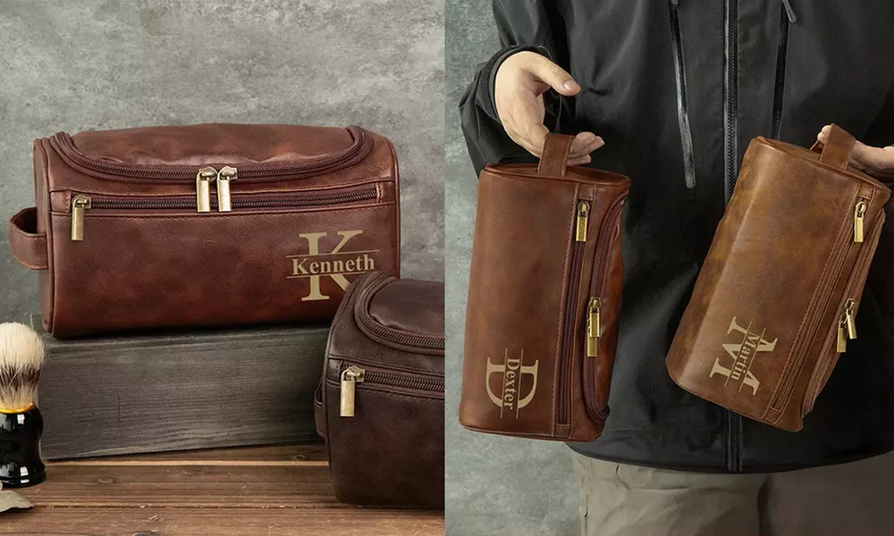 Spersonalizowana męska kosmetyczka z tekstem lub inicjałami