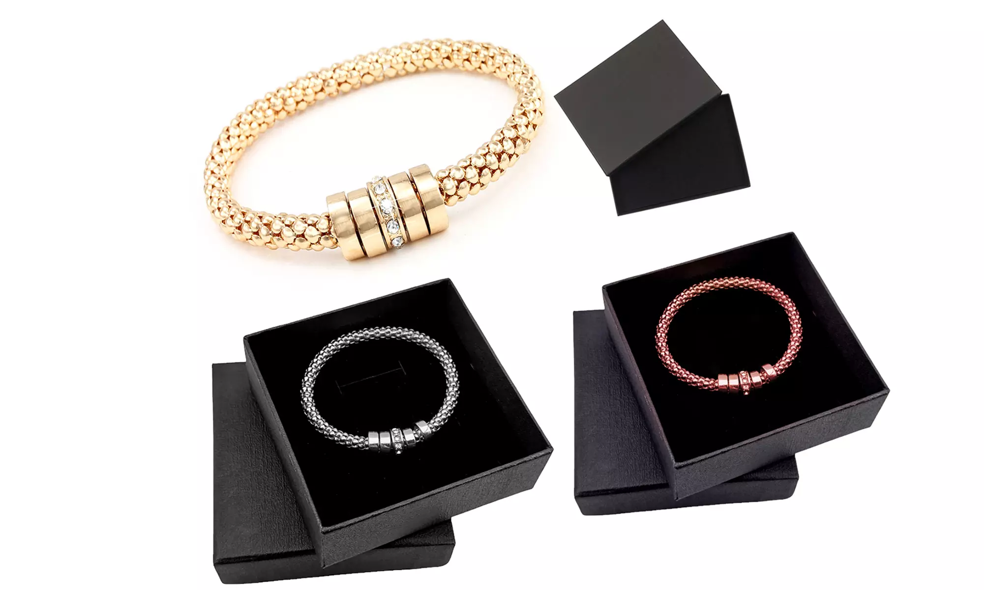 1 of 3 'Onyx' armbanden gemaakt met Swarovski®-kristallen