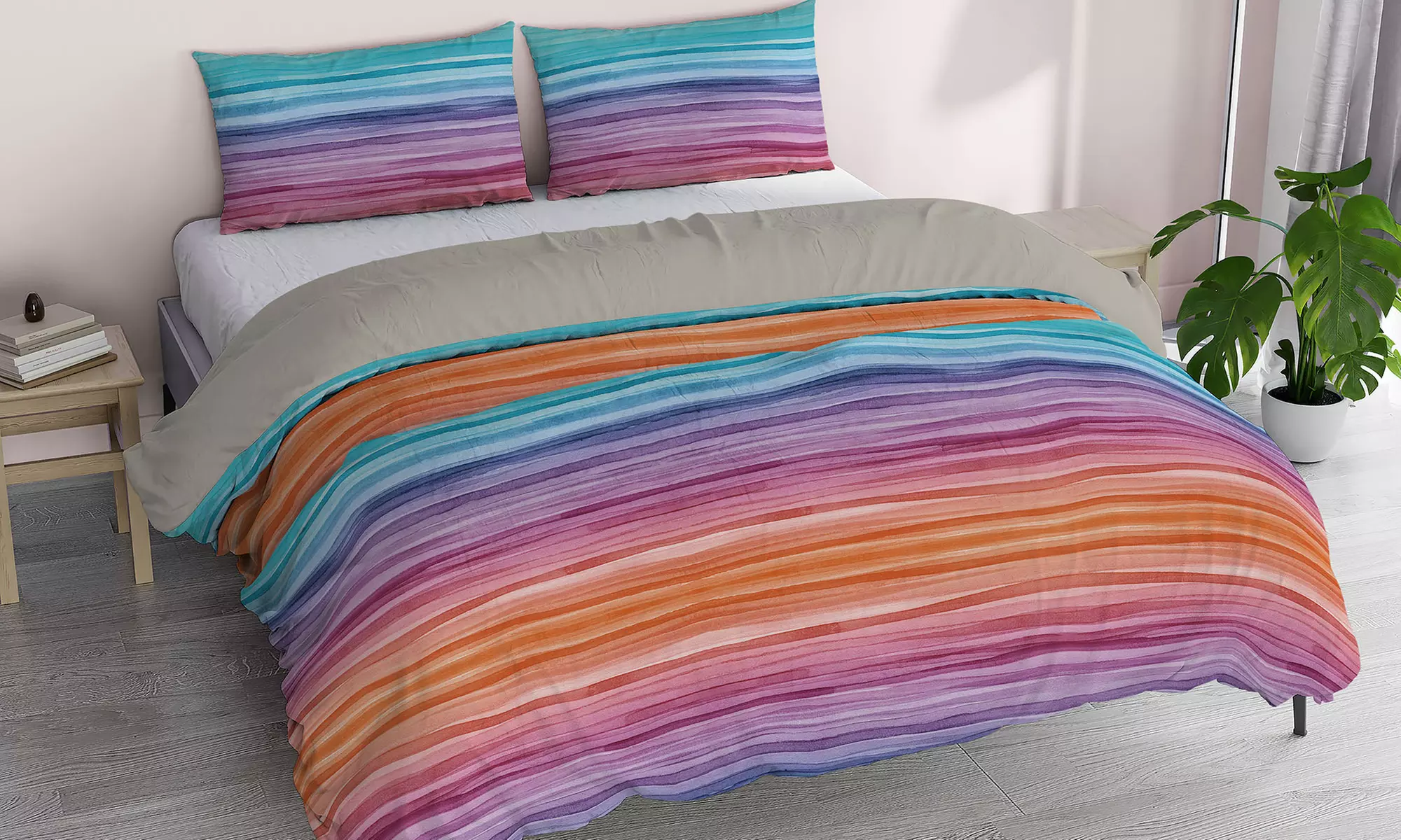 Ensemble de literie fantaisie, effet "peau de pêche"