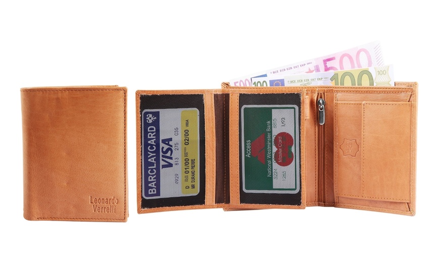 Image 6: Leonardo Verrelli Echtleder-Geldbeutel