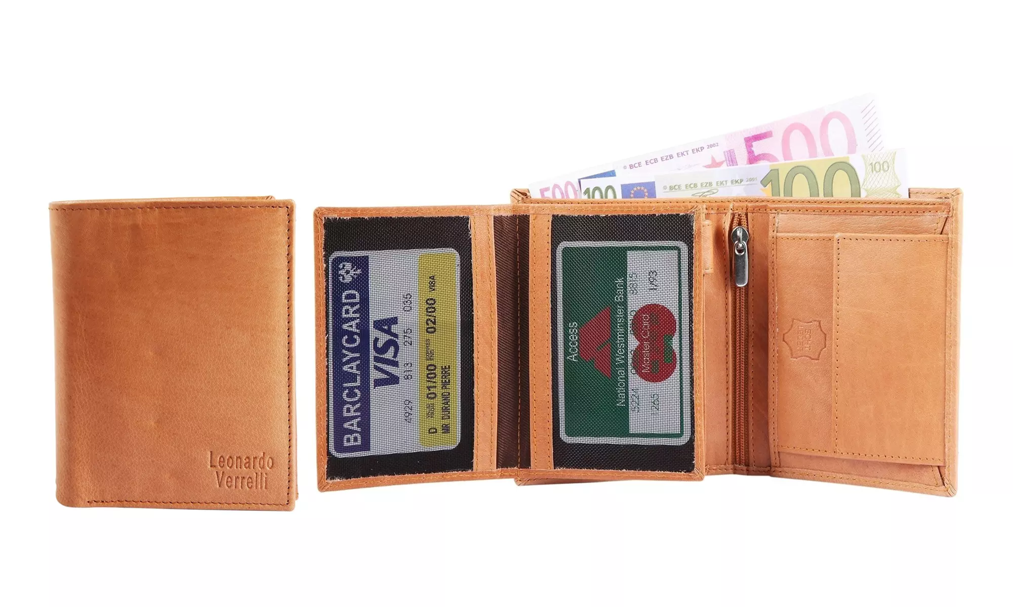 Leonardo Verrelli Echtleder-Geldbeutel