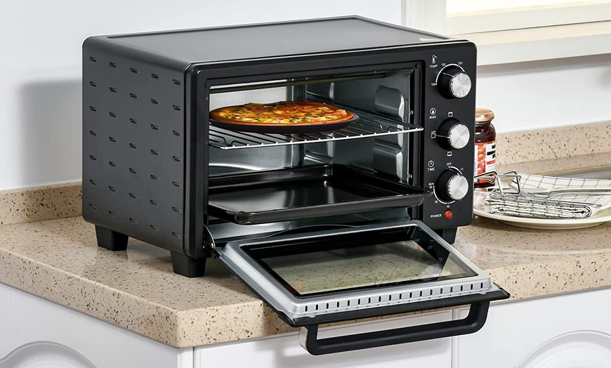 Image 3: HomCom Mini Oven 21L Electric Grill 