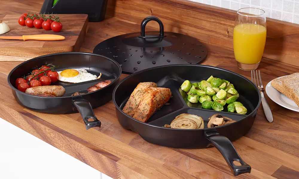 One or Two Non-Stick Divider Frying Pan Sets - Primary Image