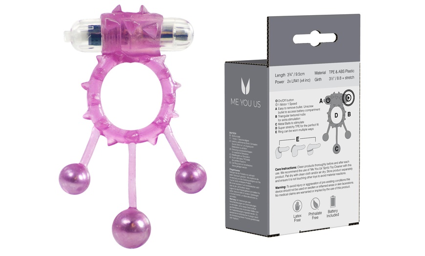 Image 2: Simply Pleasure Me You Us Ball Banger Vibrating C-Ring