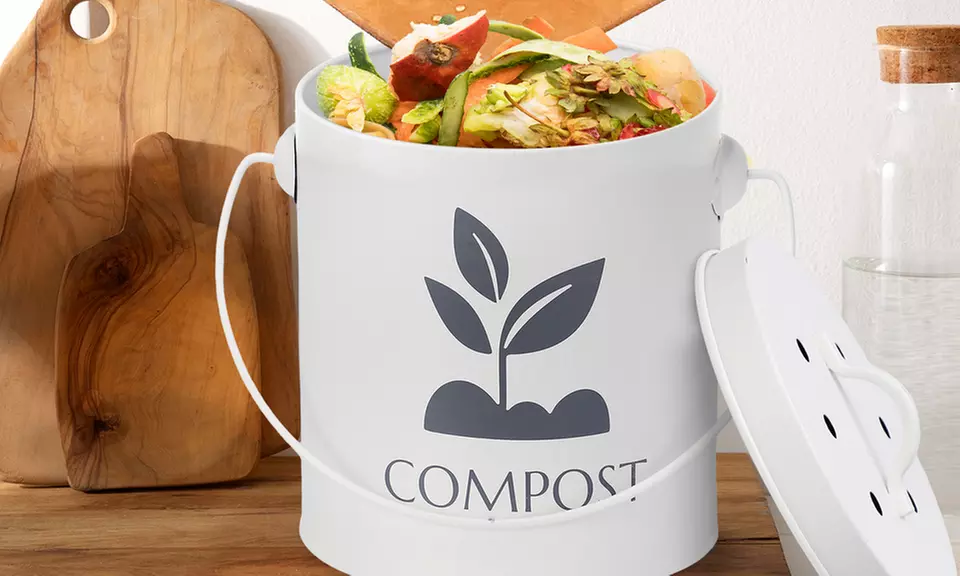 Kitchen Compost Bin 3.6L with Lid and Filter