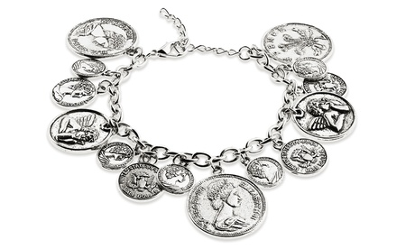 Bracciale con monete pendenti di varie misure