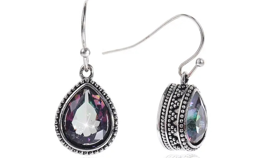 Image 2: Vintage-Effect Tear Drop Earrings