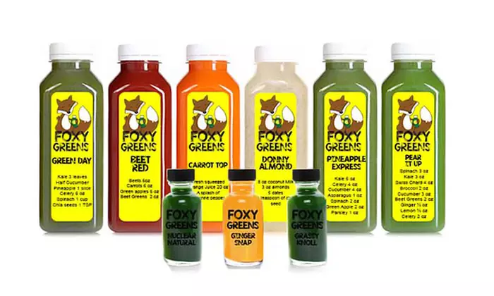 Three- or Five-Day Organic Juice Cleanse with Booster Shots from Foxy Greens (Up to 53% Off) - Primary Image