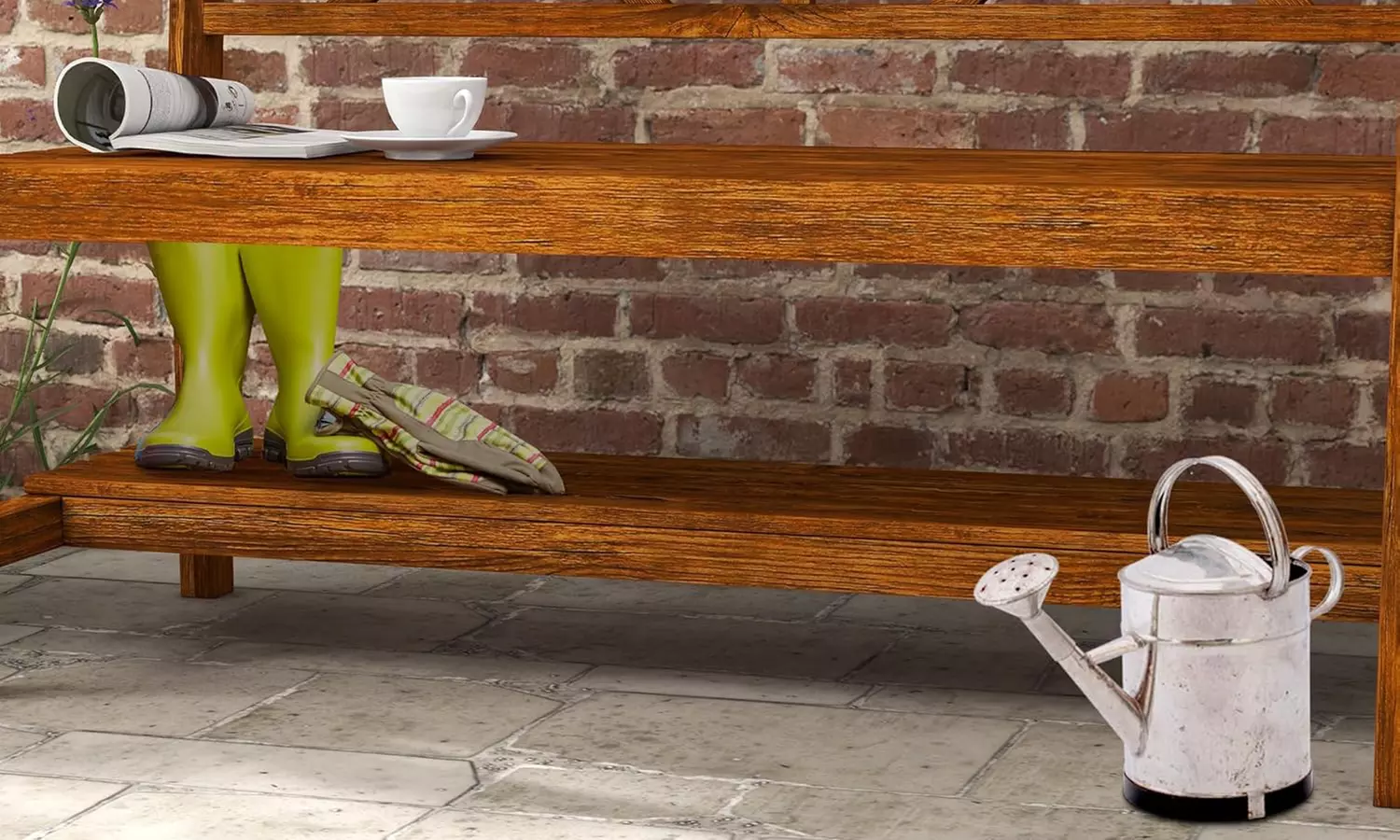 Outsunny Outdoor Bench, Picnic, Wooden or Aluminium