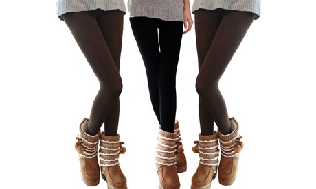 3 o 5 leggings da donna a effetto termico, disponibili in 2 taglie e vari colori