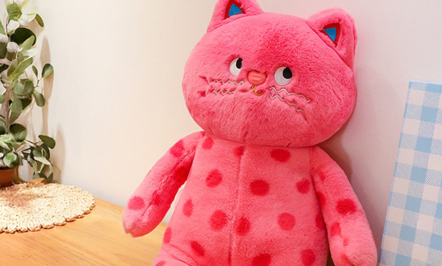Image 6: Kawaii Spotted Cat Plush Toy