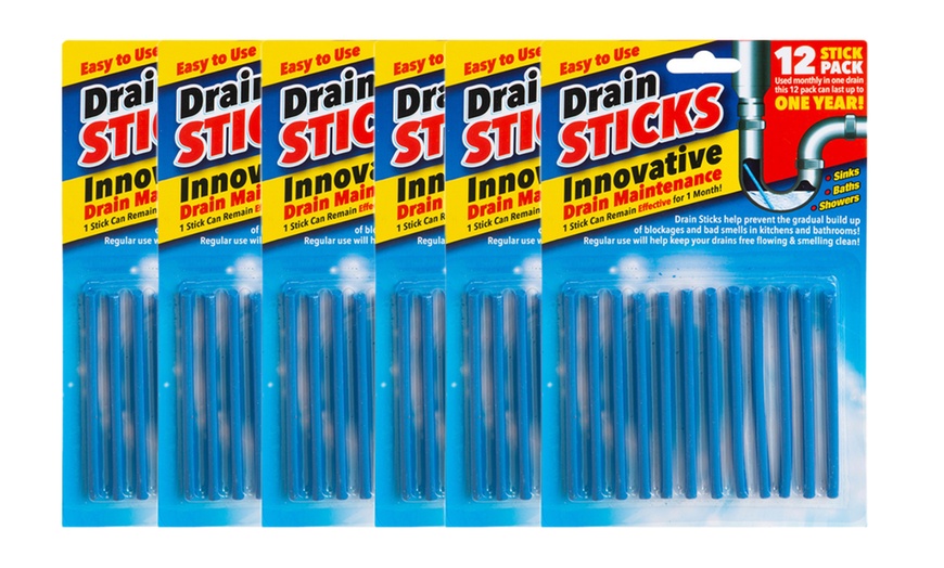 Image 11: 12 Packs of Drain Cleaner Sticks, Odour Control and Maintenance