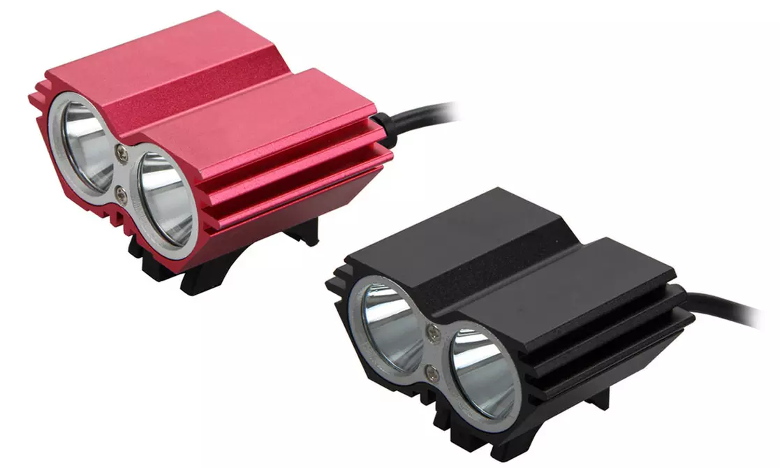 LED-Fahrradlampe mit 5000 Lumen + Powerbank in Schwarz oder Rot inkl. Versand - Primary Image