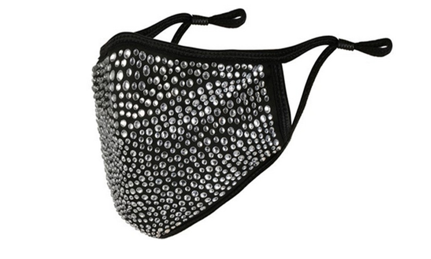 Image 4: One or Three Rhinestone Face Masks