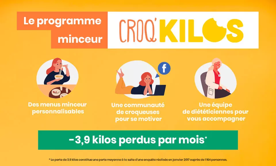 Programme minceur de 3, 6 ou 12 mois pour 1 personne avec Croq Kilos by M6 jusqu'à 50% de réduction - Second Medium