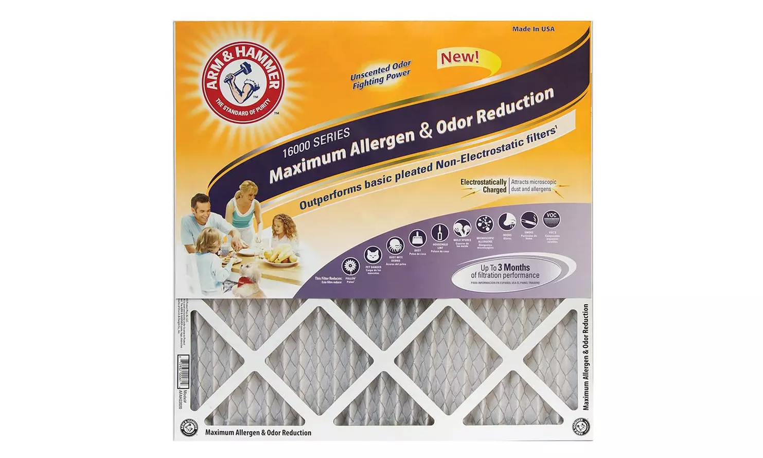 Arm & Hammer Max Allergen and Odor Reduction Furnace Filters (4 pack) - Second Medium