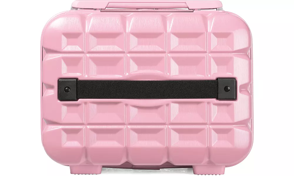 4-delige kofferset of individuele koffer met roze wafelontwerp