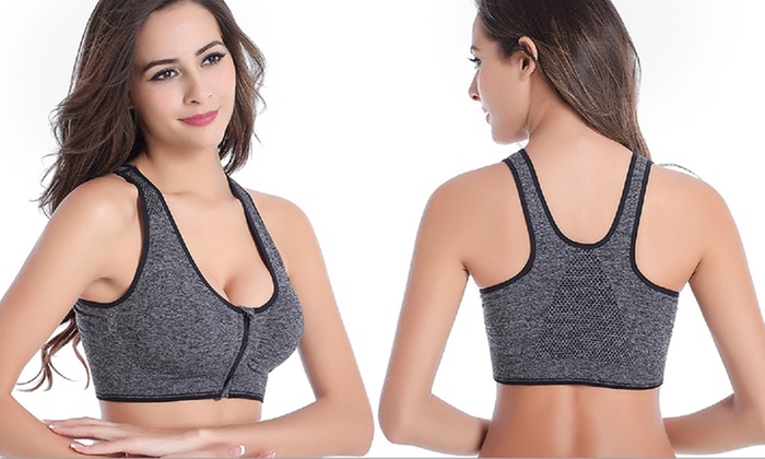 zipper sports bra walmart