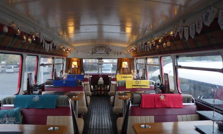 Image 1: Harry Potter Afternoon Tea Bus Tour with Red Bus Bistro