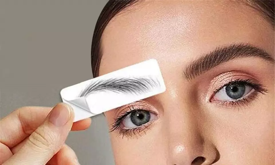9 paires d'autocollants pour sourcils 4D effet poil tatouage imperméable, 2 modèles au choix - Primary Image