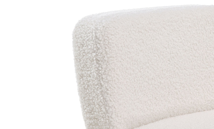 Image 9: Soft Cream Faux Fur Vanity Chair with a Metal Frame