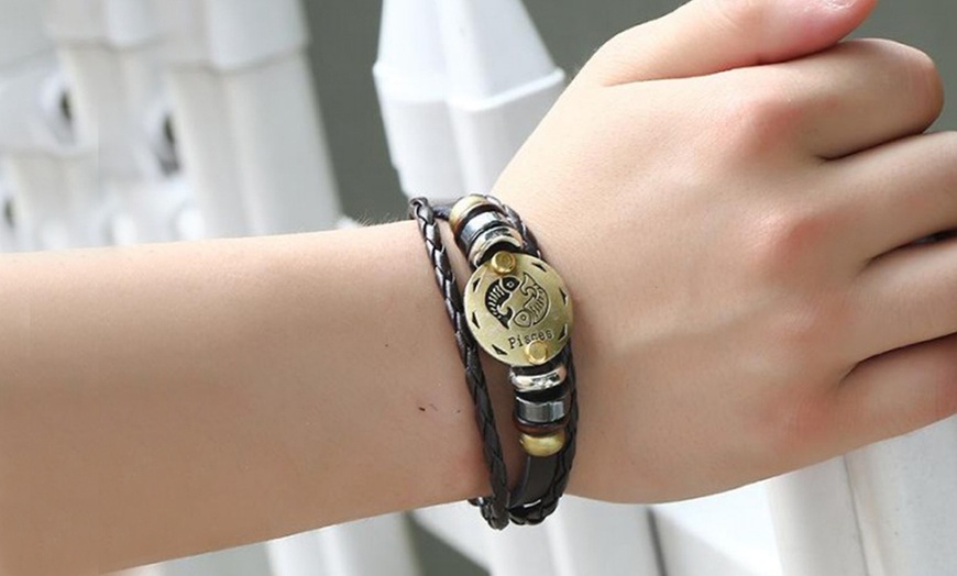 Image 1: Bracciale unisex con segno zodiacale