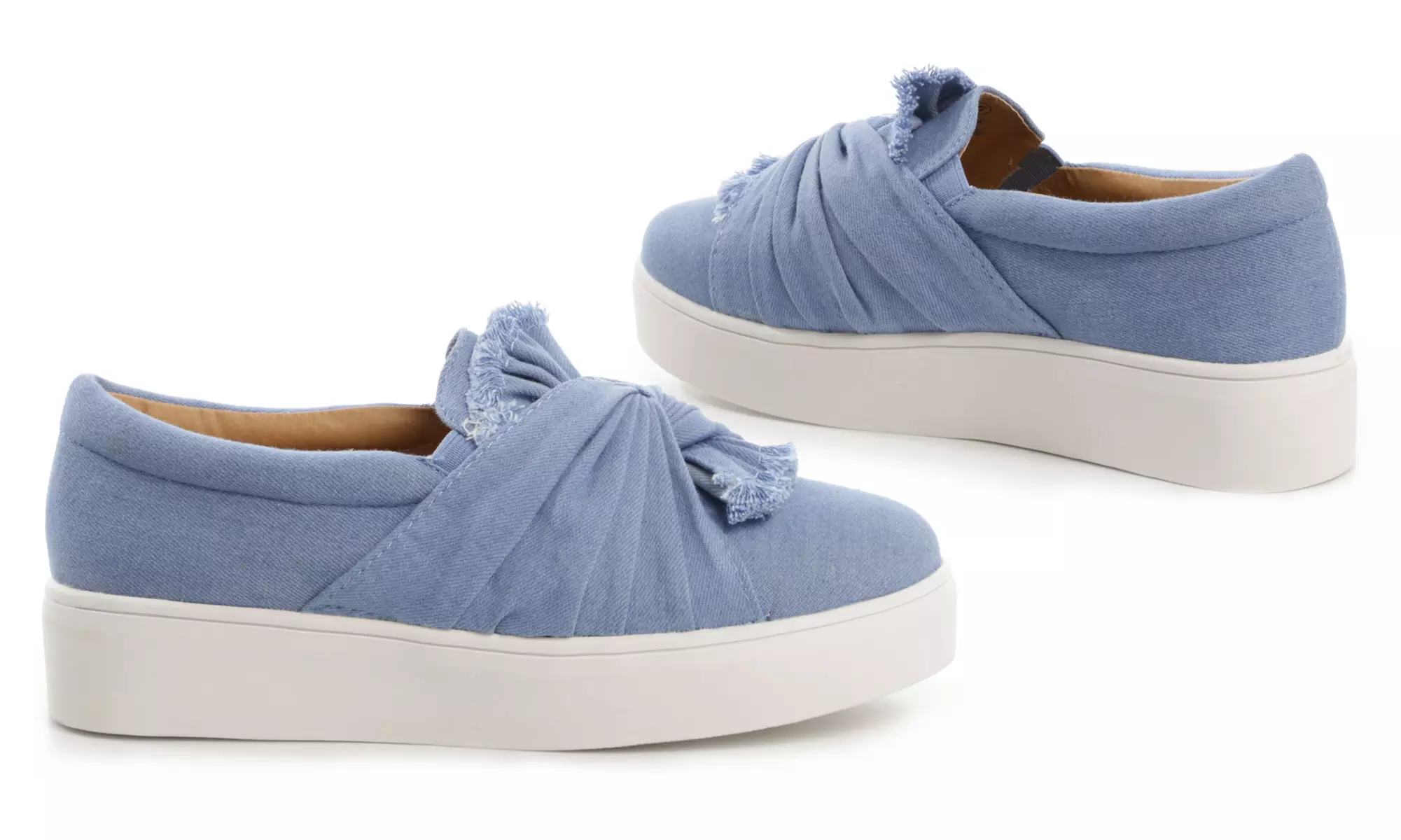 Catherine Catherine Malandrino Women's Drapie Twist Slip-On Denim Platform Sneakers - Second Medium