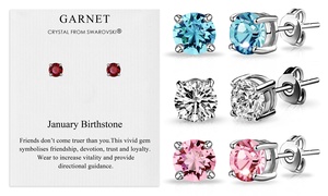 Philip Jones Birthstone Earrings with Crystals from Swarovski®