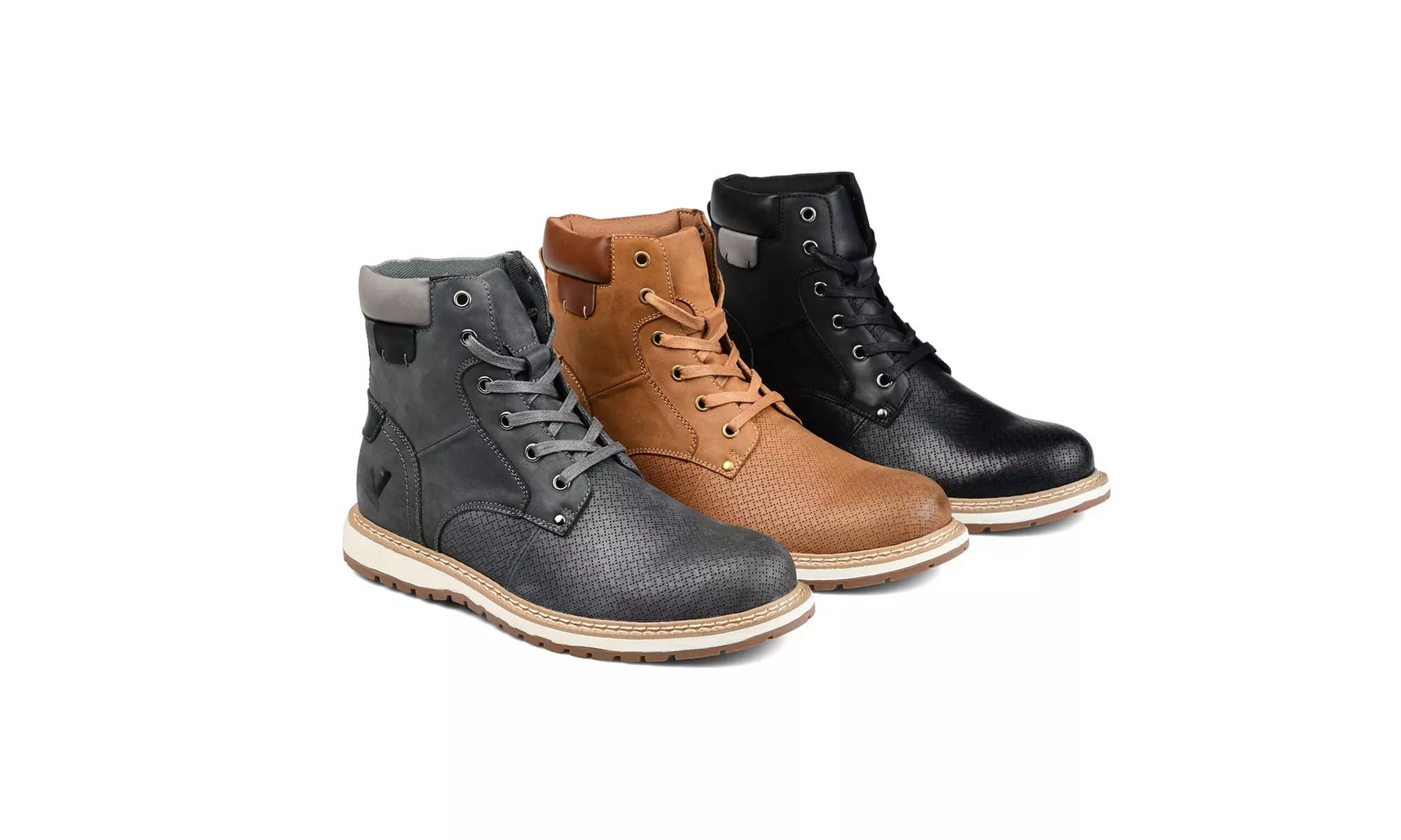 Vance Co. Men's Genuine Leather Trent Perforated Ankle Boot - Primary Image