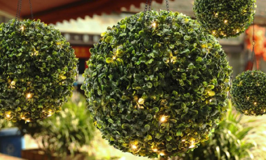 Image 2: One or Two Solar Topiary Balls with LEDs