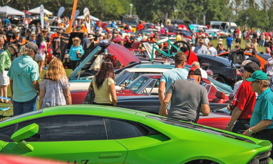 TravelSlut with Bigfoot at a car show in Orlando, Florida