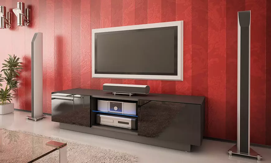 Image 1: Gloss Front TV Cabinet Unit