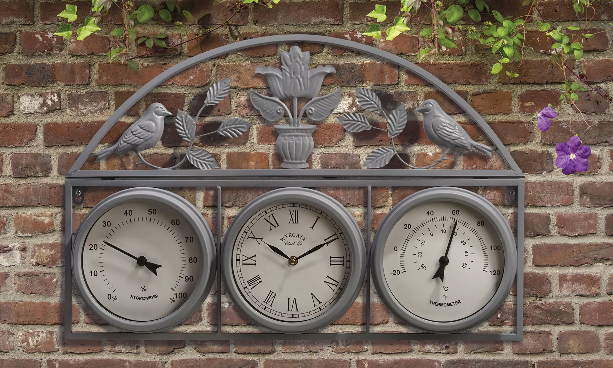 Garden Clock and Weather Station - Black, Grey or Cream - Image 6