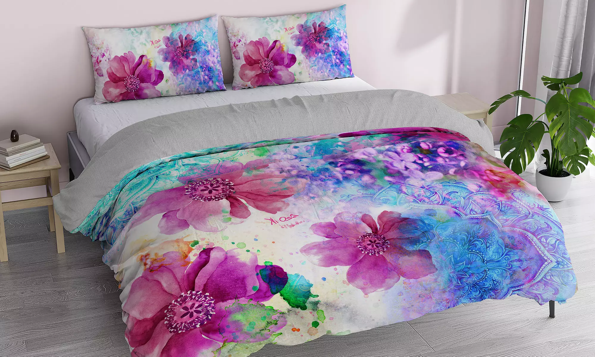 Parure copripiumino Kiosa in stampa digitale