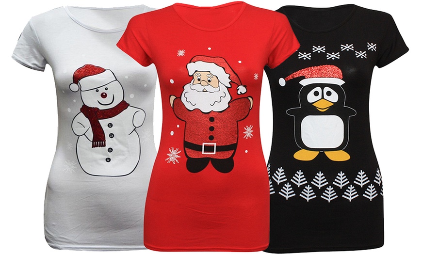 Image 1: Women's Christmas T-Shirt