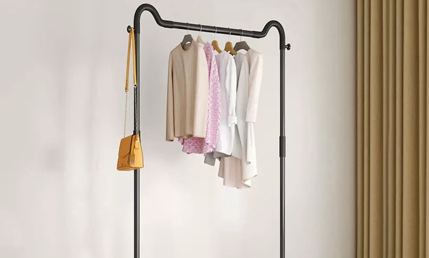 Image 2: Freestanding Metal Clothes Rack