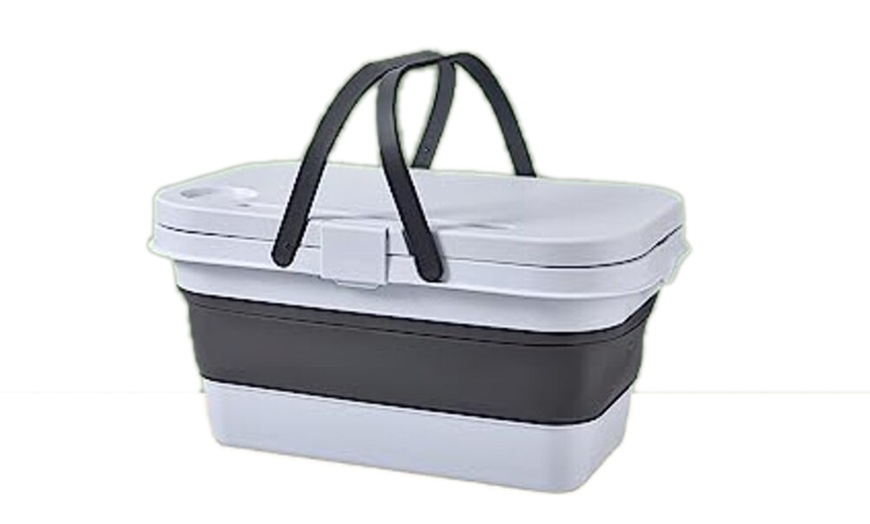 Image 11: Foldable Picnic Basket with Lid