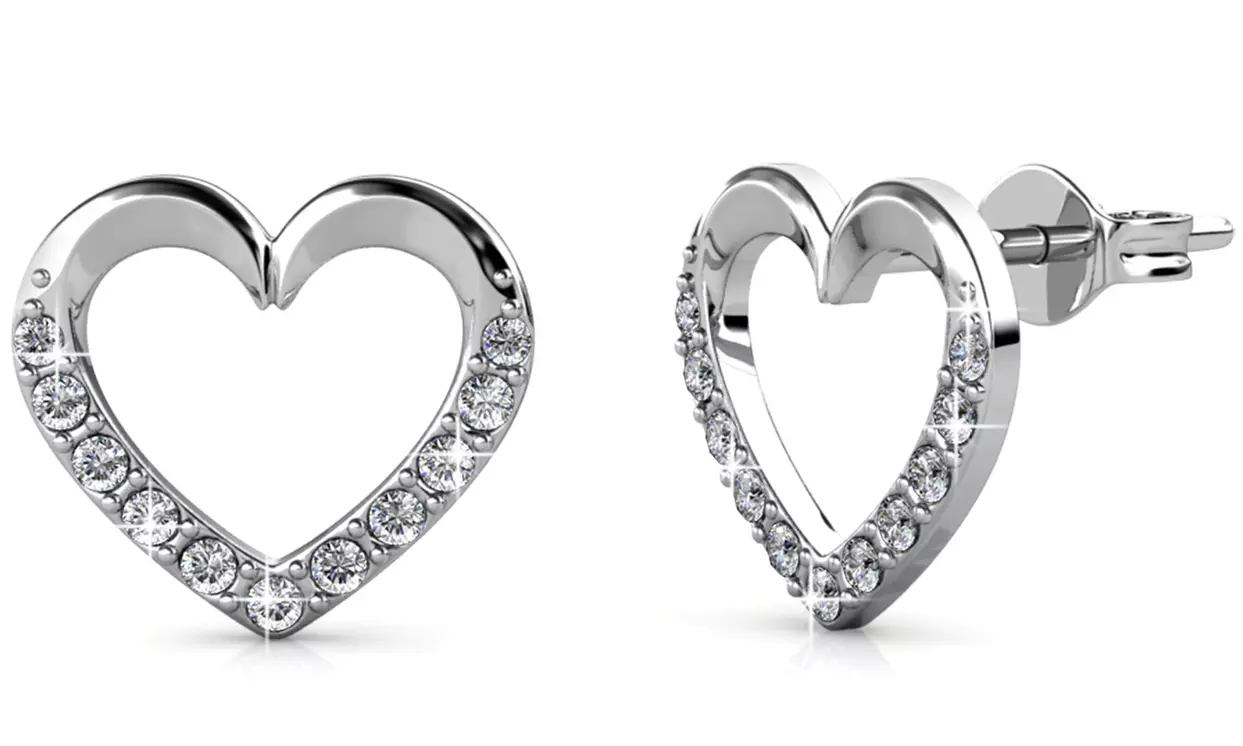 1, 2 of 3 paar oorbellen in hart-vorm