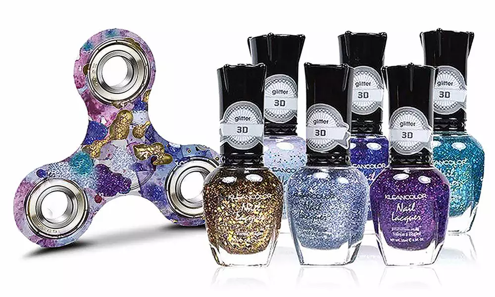 Glitter Nail Polish Lacquer with Bonus Fidget Spinner - Primary Image