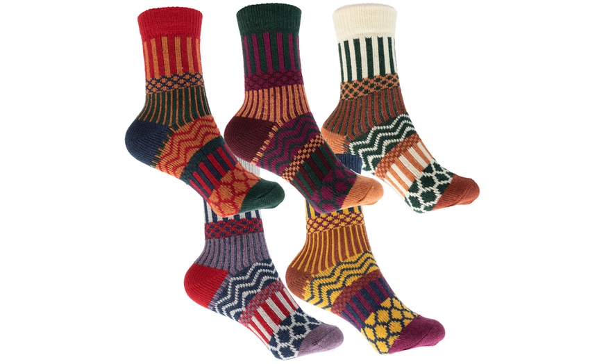 Image 1: Women's Patterned Winter Socks Five-Pack