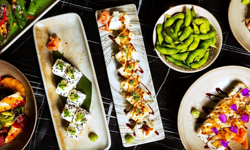 Image 1: Enjoy a Premium Bottomless Sushi Session for up to 4!