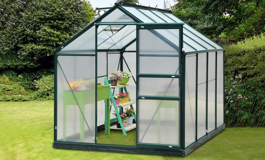 Image 1: Outsunny Walk-In Greenhouse