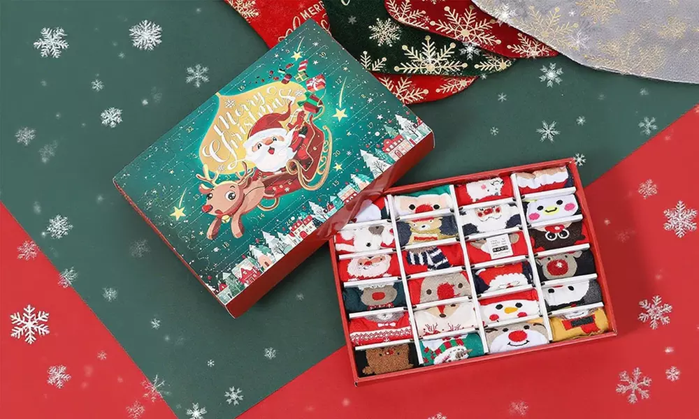 24-Day Christmas-Themed Sock Advent Calendar