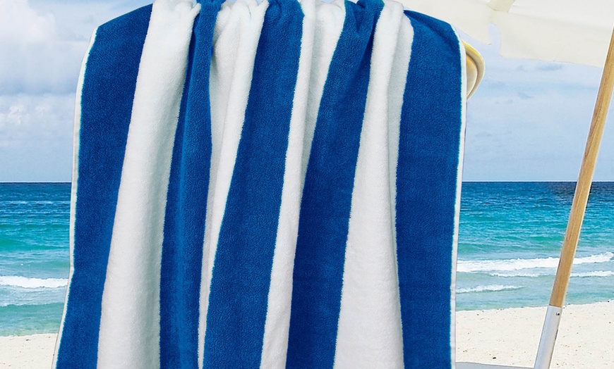 Image 8: Multi-Stripe Cotton Beach Towel