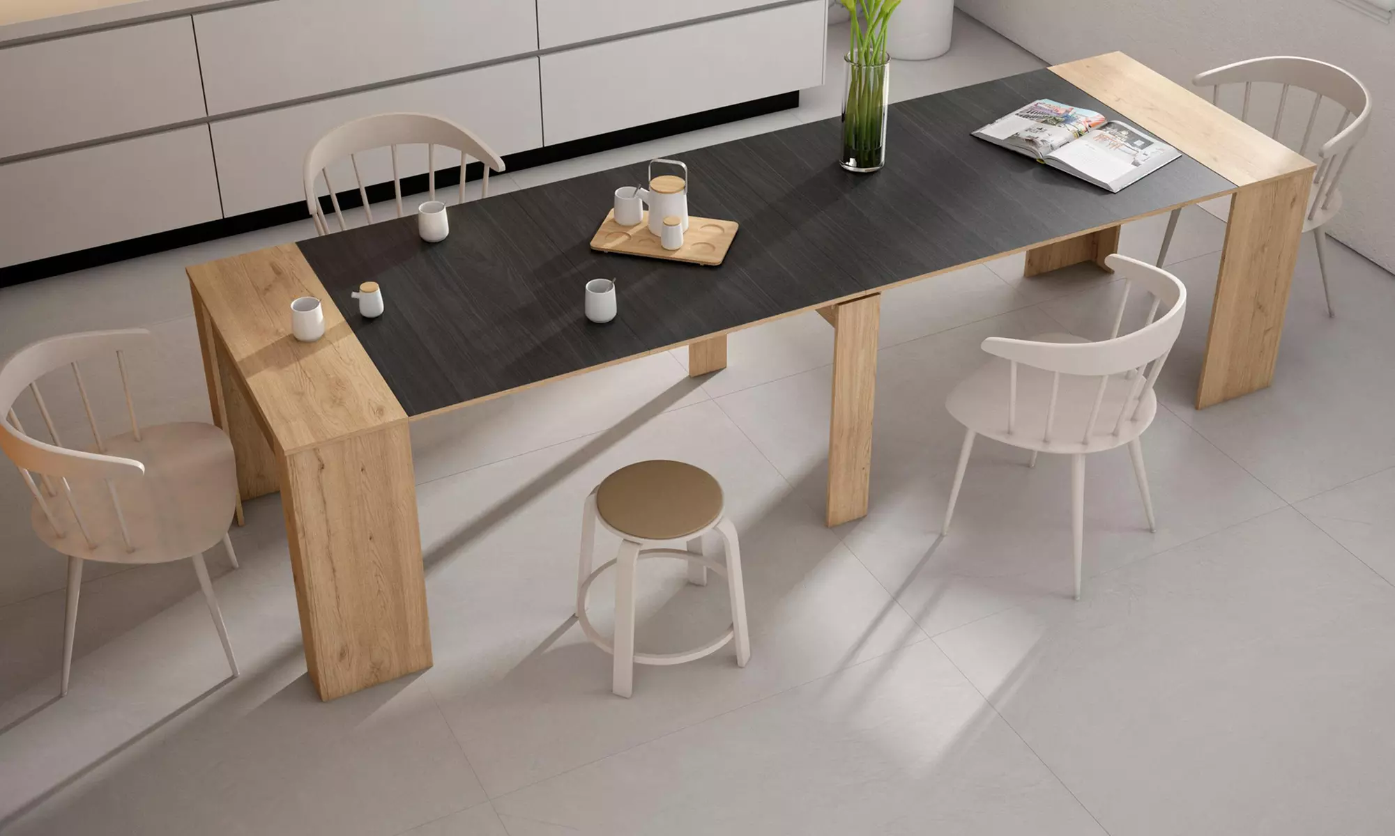 Ausziehbarer Konsolentisch