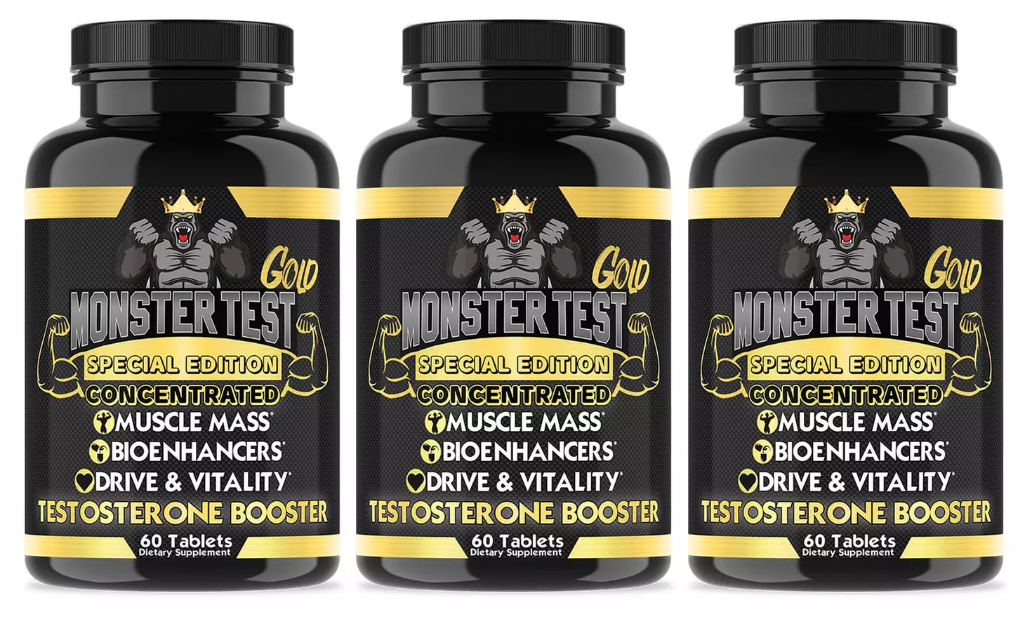 Monster Test Gold Men's Testosterone Booster (1-, 2-, or 3-Pack) - Primary Image