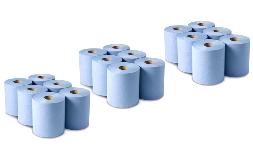 Image 8: 6, 12 or 18 Blue Two-Ply Centrefeed Kitchen Rolls
