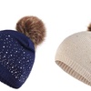 Image 6: 1 o 2 gorros con piedras de cristal para invierno