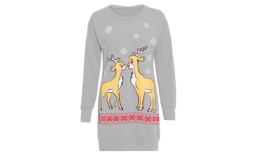 Image 4: Christmas Reindeer Sweater Dress