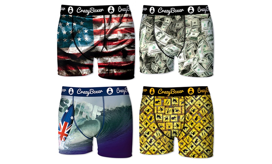 Image 3: Crazy Boxer Men's Boxers 4-Pack